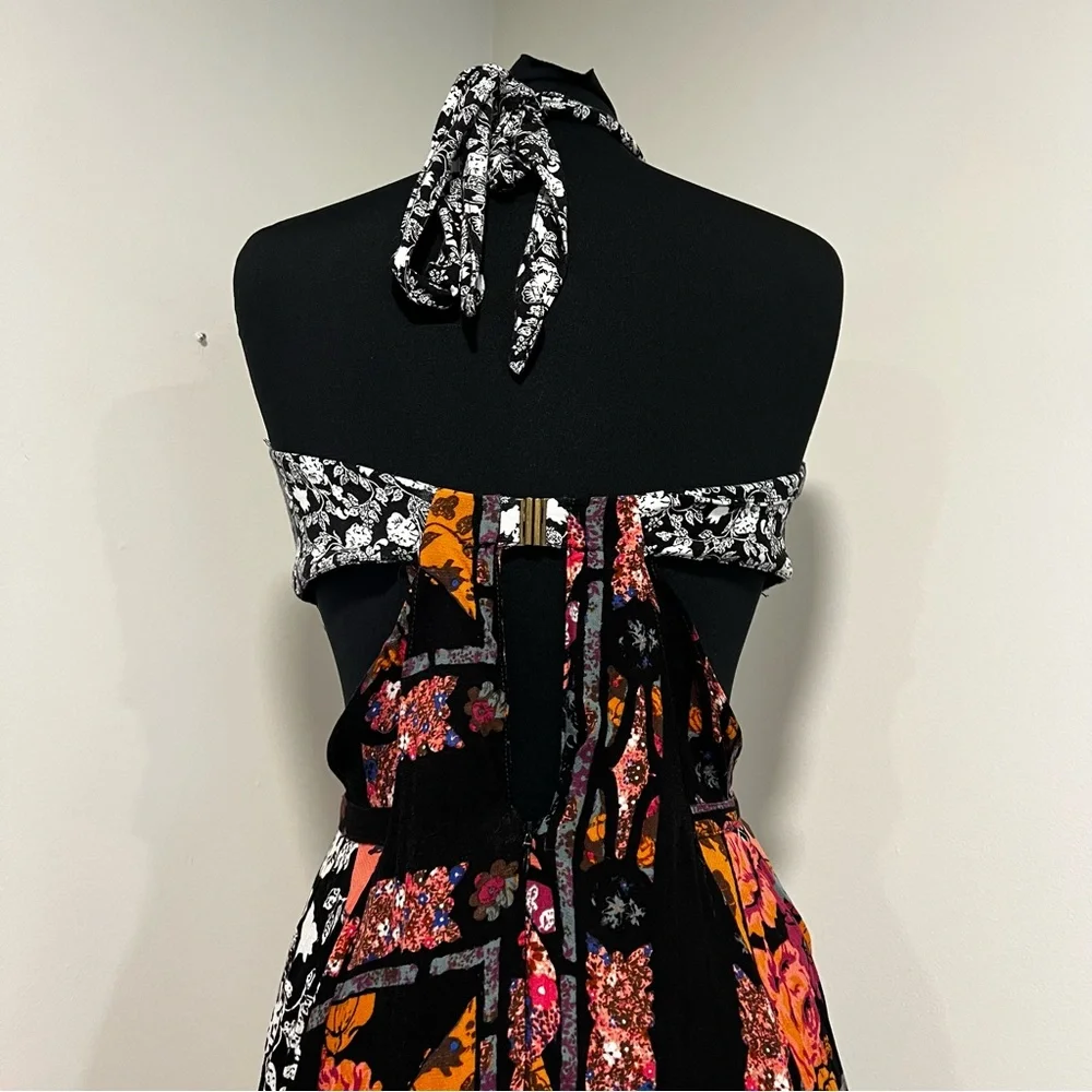 Free People Patchwork Maxi Dress in Black, Pink, Orange and Purple - Picture 12 of 16